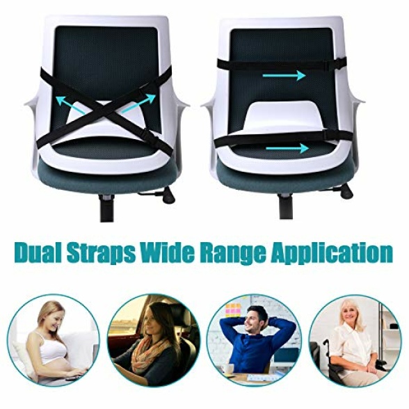  Lumbar Support Pillow for Office Chair Back Support Pillow for  Car, Computer, Gaming Chair, Recliner Memory Foam Back Cushion for Pain  Relief Improve Posture, Mesh Cover Double Adjustable Straps : QUTOOL