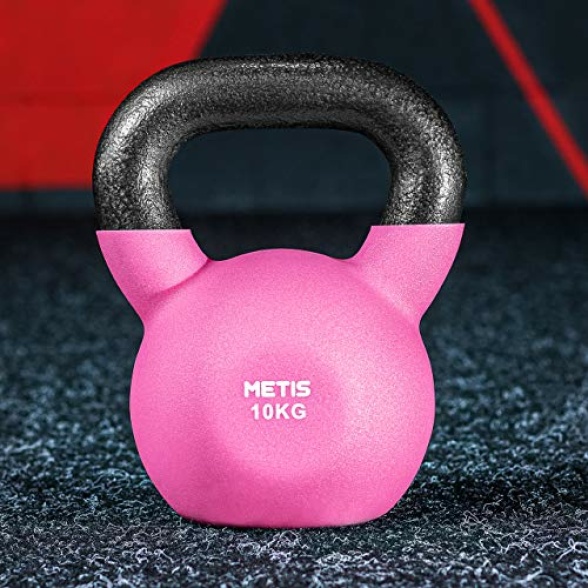 Cast Iron Kettlebell – Single Weights or Full Range Available | Exercise Equipment For Home Training & Gym Fitness – Heavy Lifting Kettlebell Weights METIS Neoprene Kettlebells 4-20kg