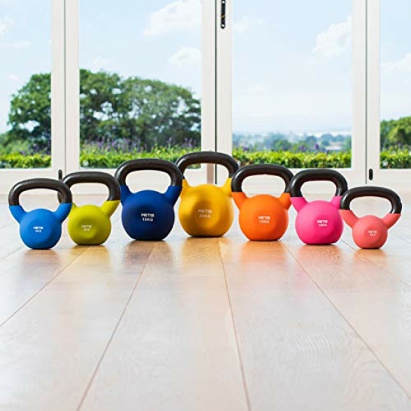 Cast Iron Kettlebell – Single Weights or Full Range Available | Exercise Equipment For Home Training & Gym Fitness – Heavy Lifting Kettlebell Weights METIS Neoprene Kettlebells 4-20kg