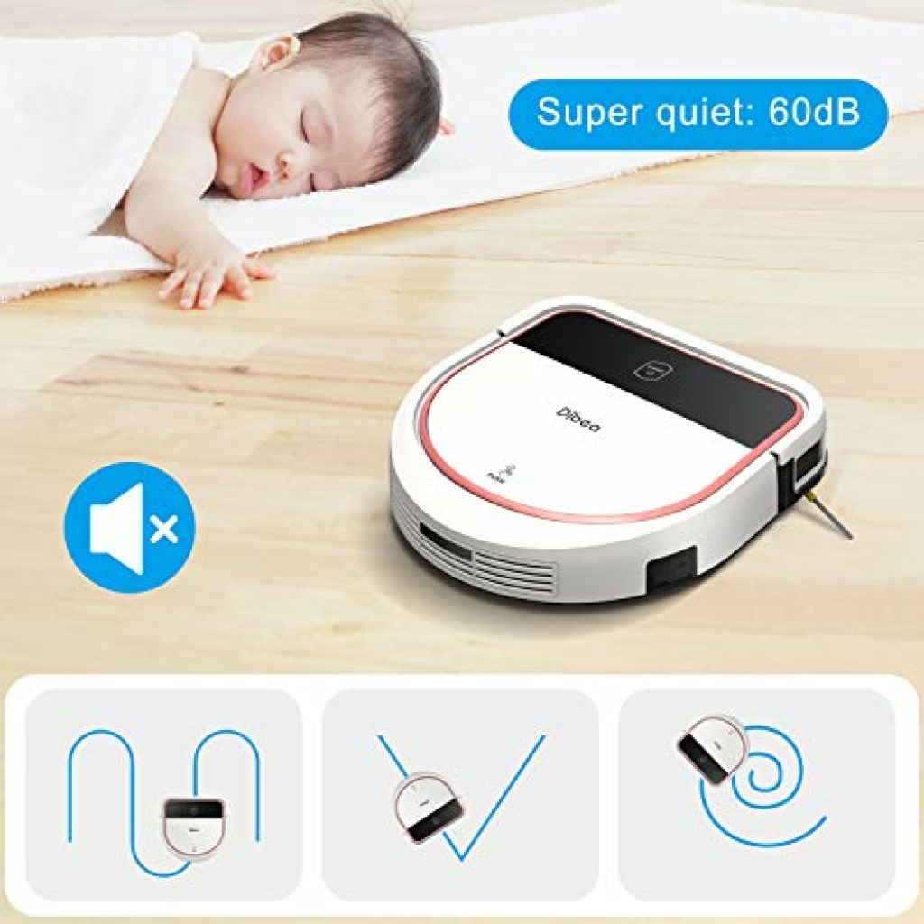 dibea Robotic Vacuum Cleaner 2 in 1 Vacuuming and Mopping Robot, Quiet